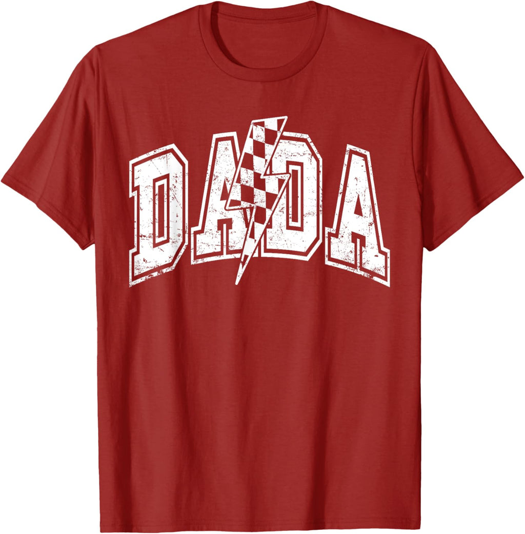 Dada Lightning Bolt Checkered Varsity Dad Men Father's Day