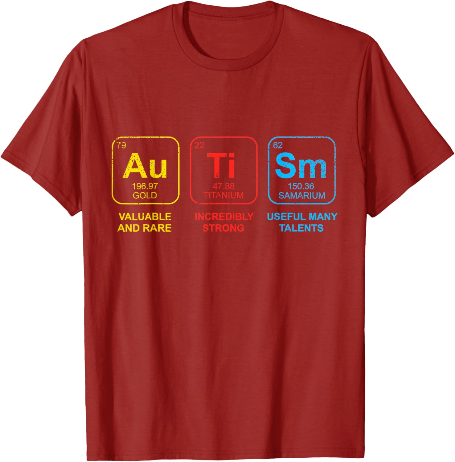 Autism Awareness Women Men Kids Elements Periodic Table ASD