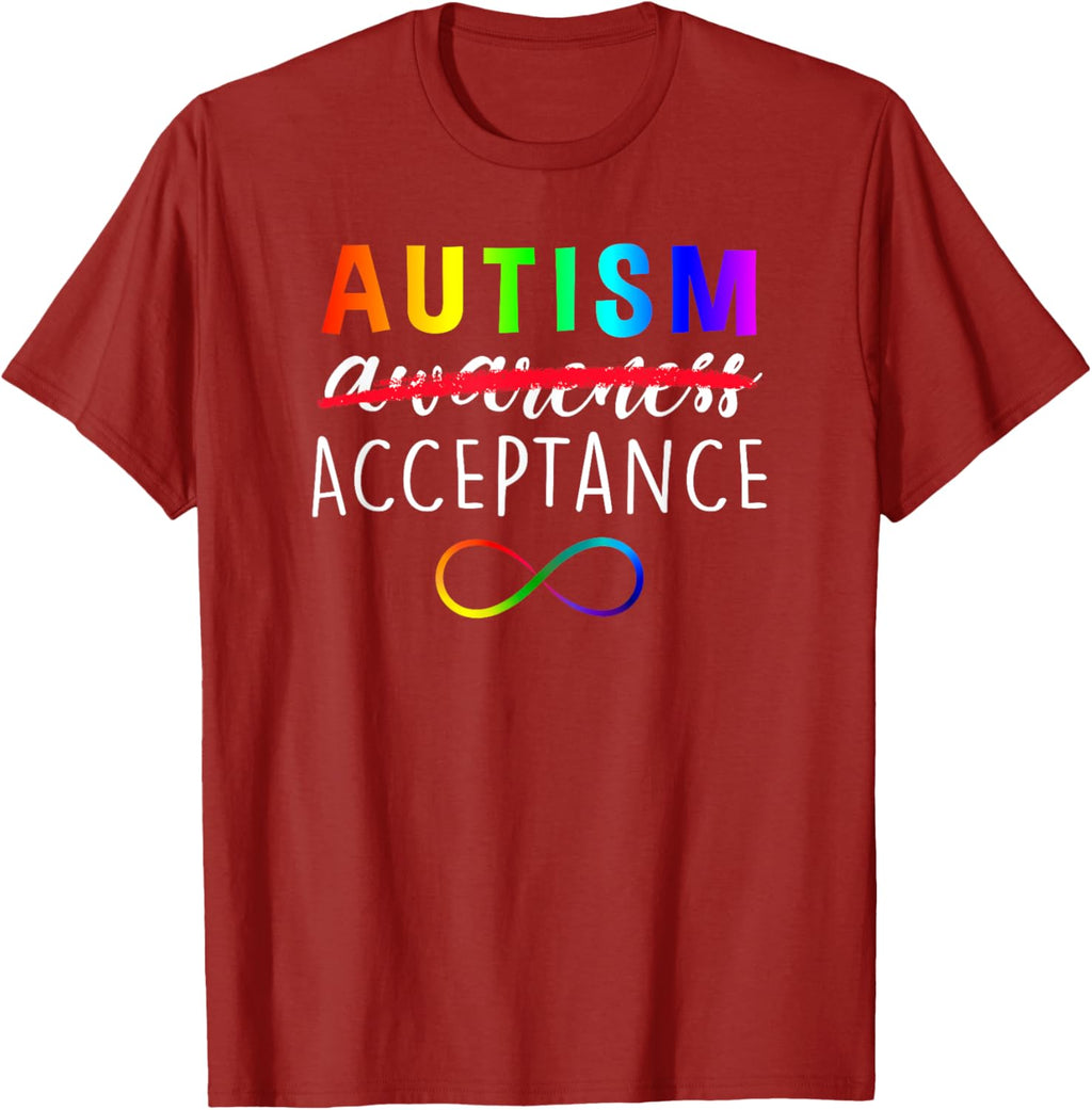 Autism - Red Instead - Acceptance Not Awareness