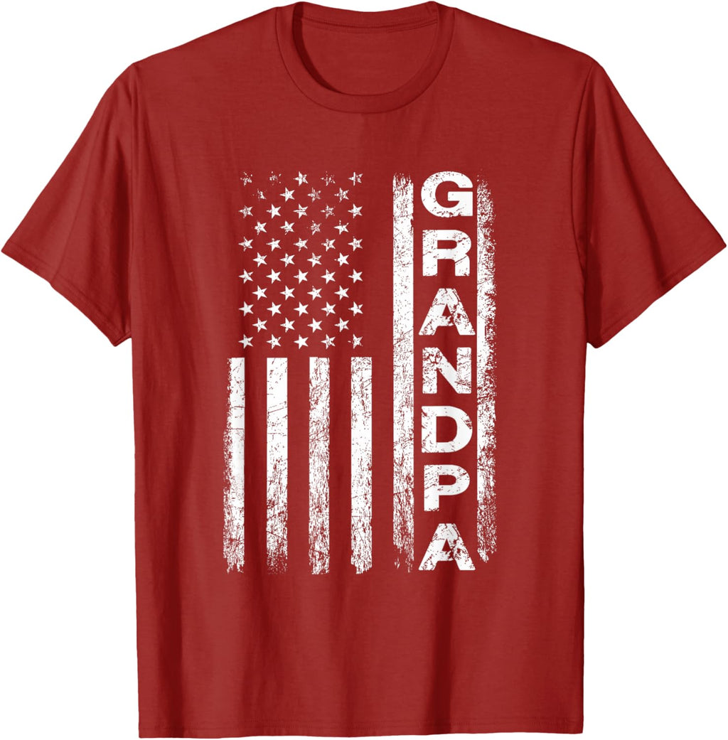 Grandpa Vintage American Flag Father's Day 4th of July Papa