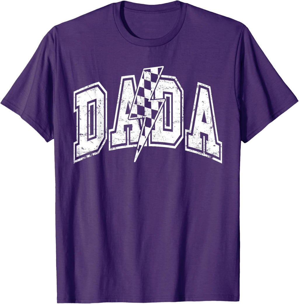 Dada Lightning Bolt Checkered Varsity Dad Men Father's Day