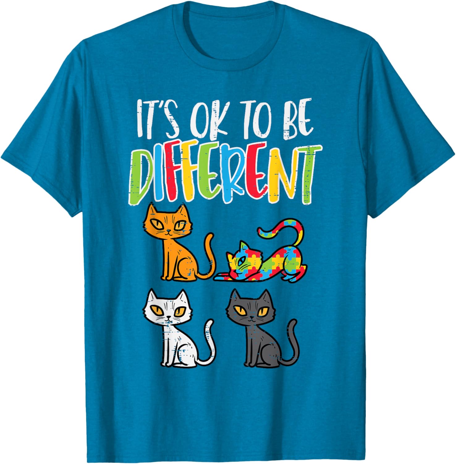 Its Ok To Be Different Cat Puzzle Cute Autism Awareness Kids