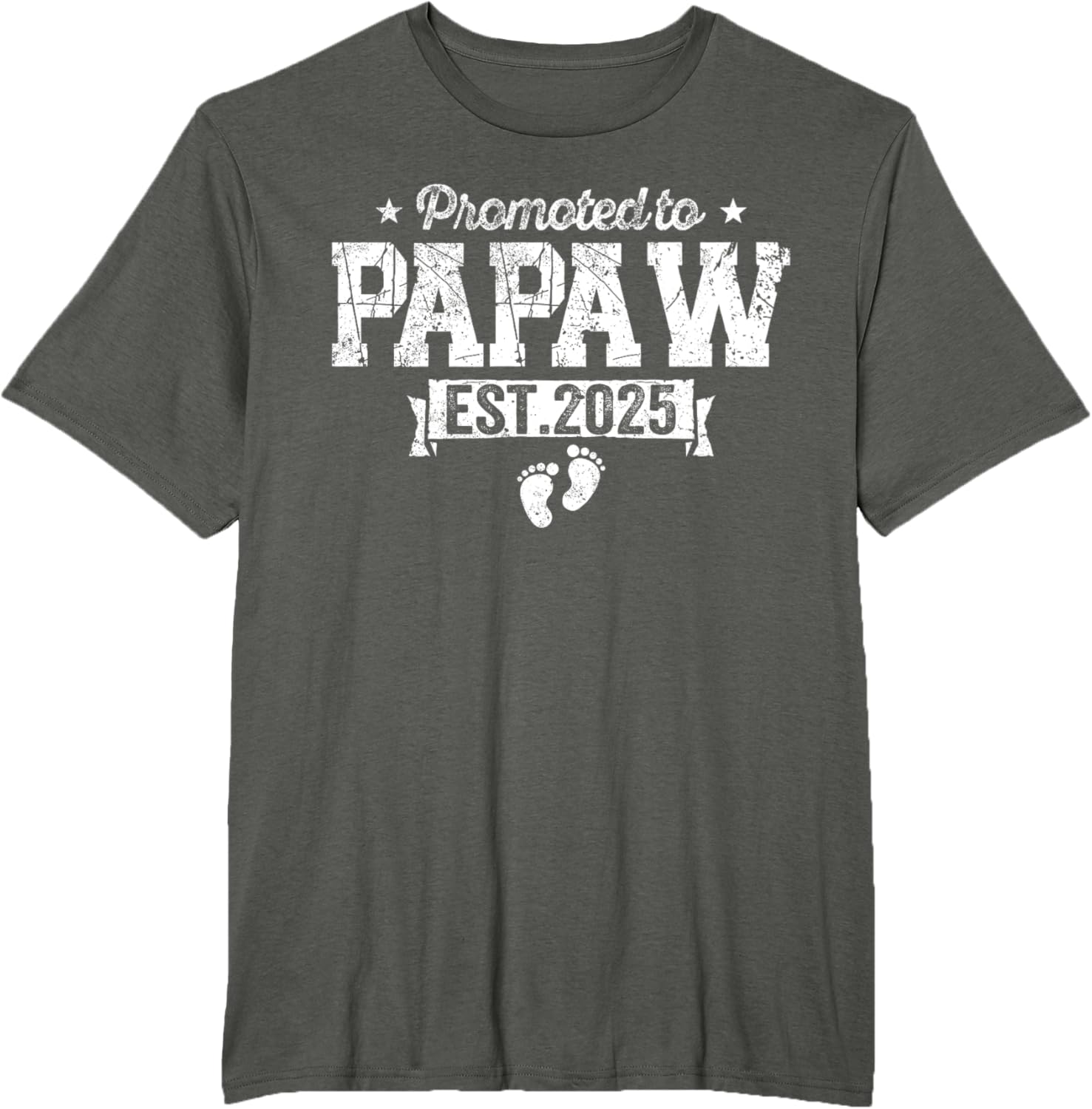 Retro Promoted To Papaw 2025 New Papaw First Father's Day T-Shirt, Small, Black