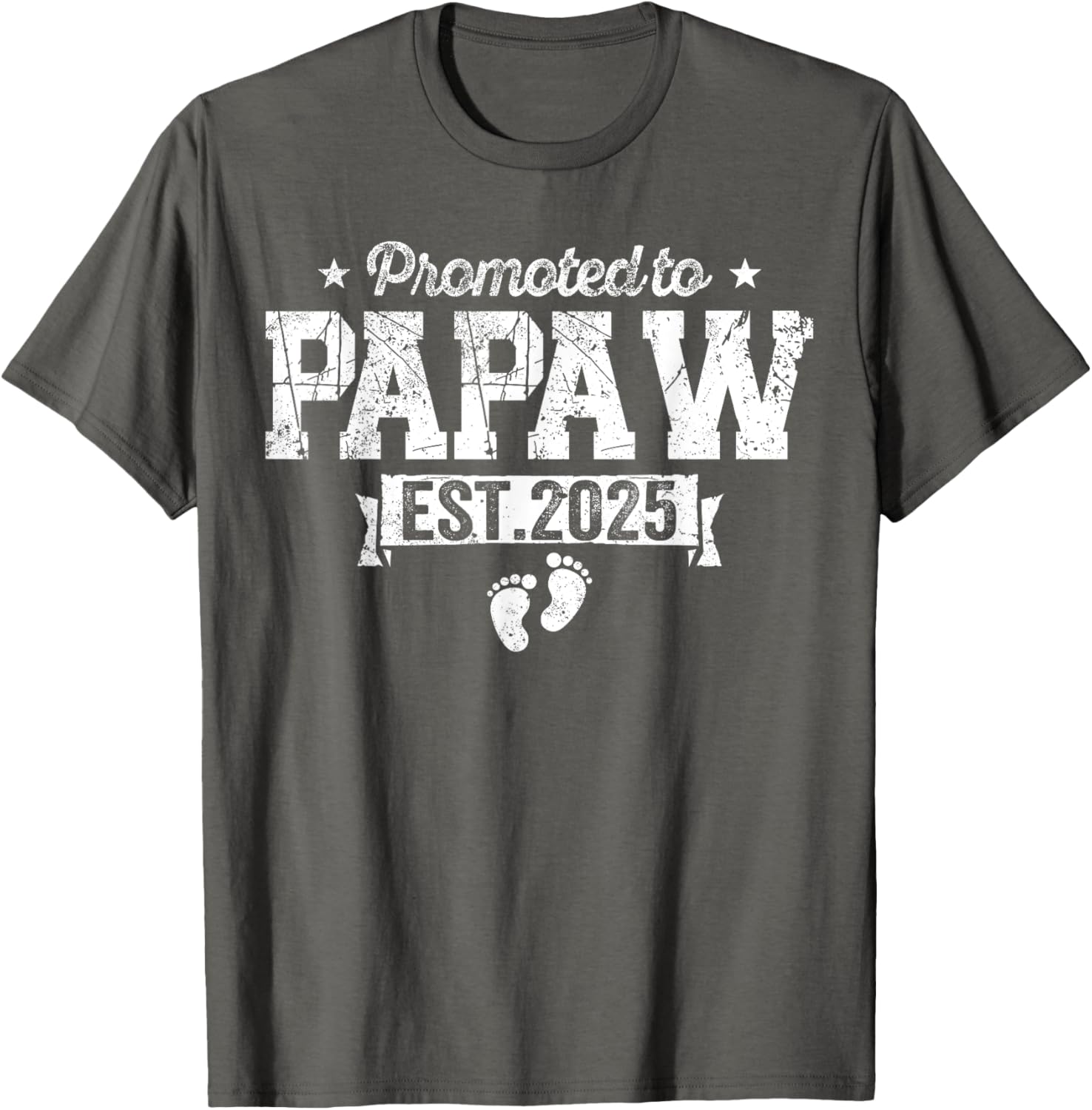 Retro Promoted To Papaw 2025 New Papaw First Father's Day T-Shirt, Small, Black
