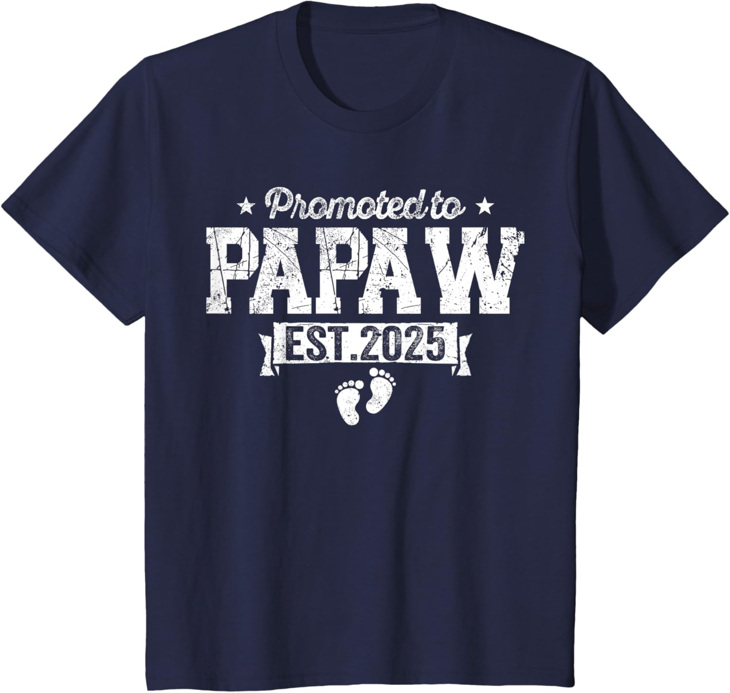 Retro Promoted To Papaw 2025 New Papaw First Father's Day T-Shirt, Small, Black
