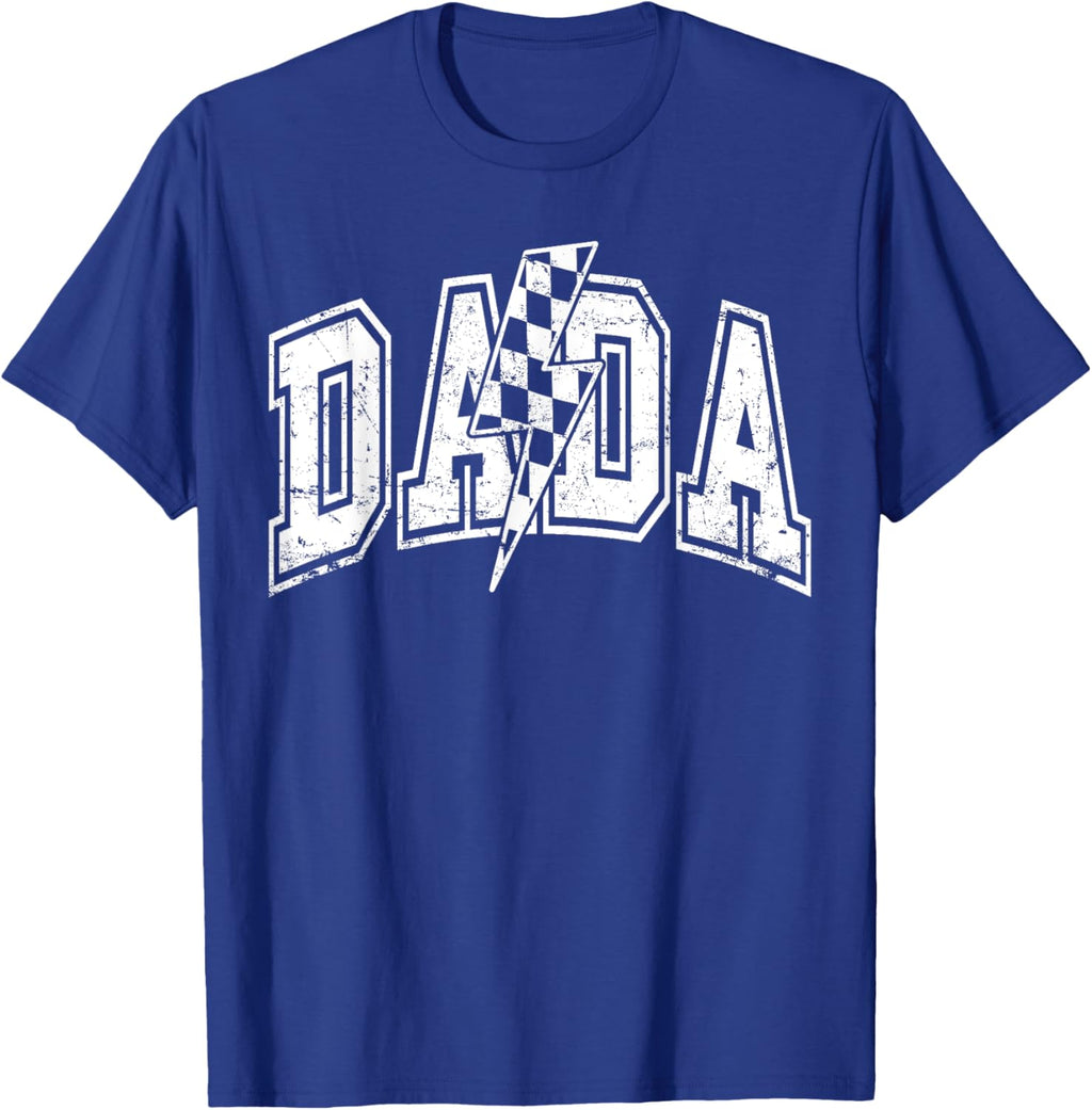 Dada Lightning Bolt Checkered Varsity Dad Men Father's Day