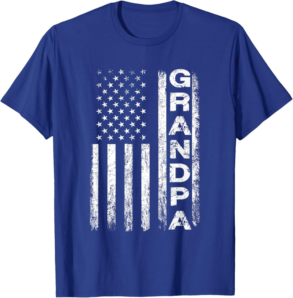 Grandpa Vintage American Flag Father's Day 4th of July Papa