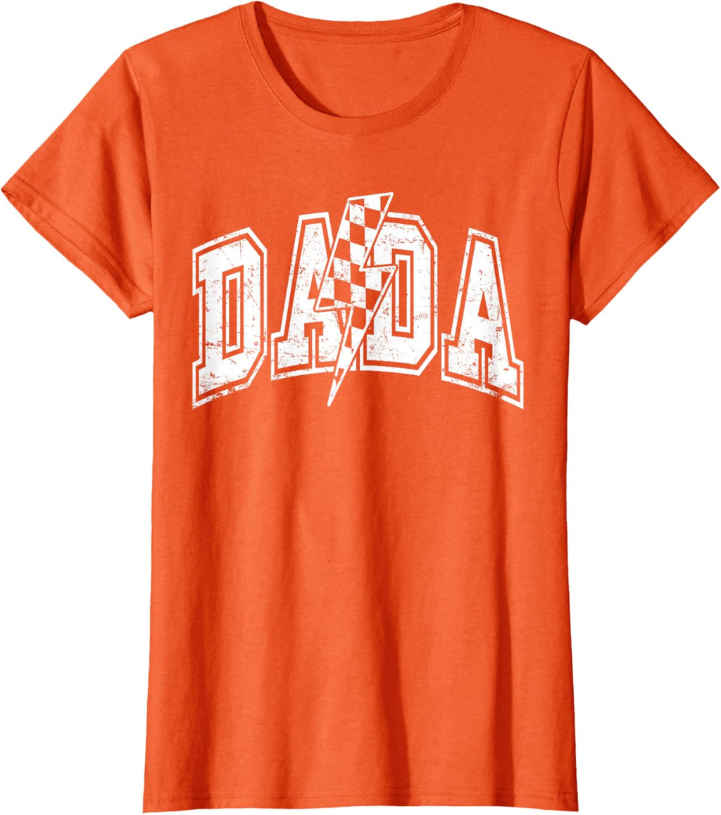 Dada Lightning Bolt Checkered Varsity Dad Men Father's Day