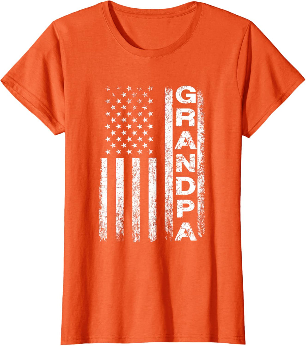 Grandpa Vintage American Flag Father's Day 4th of July Papa