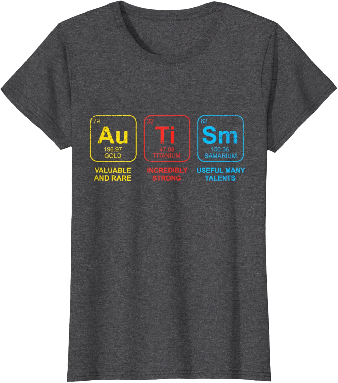Autism Awareness Women Men Kids Elements Periodic Table ASD