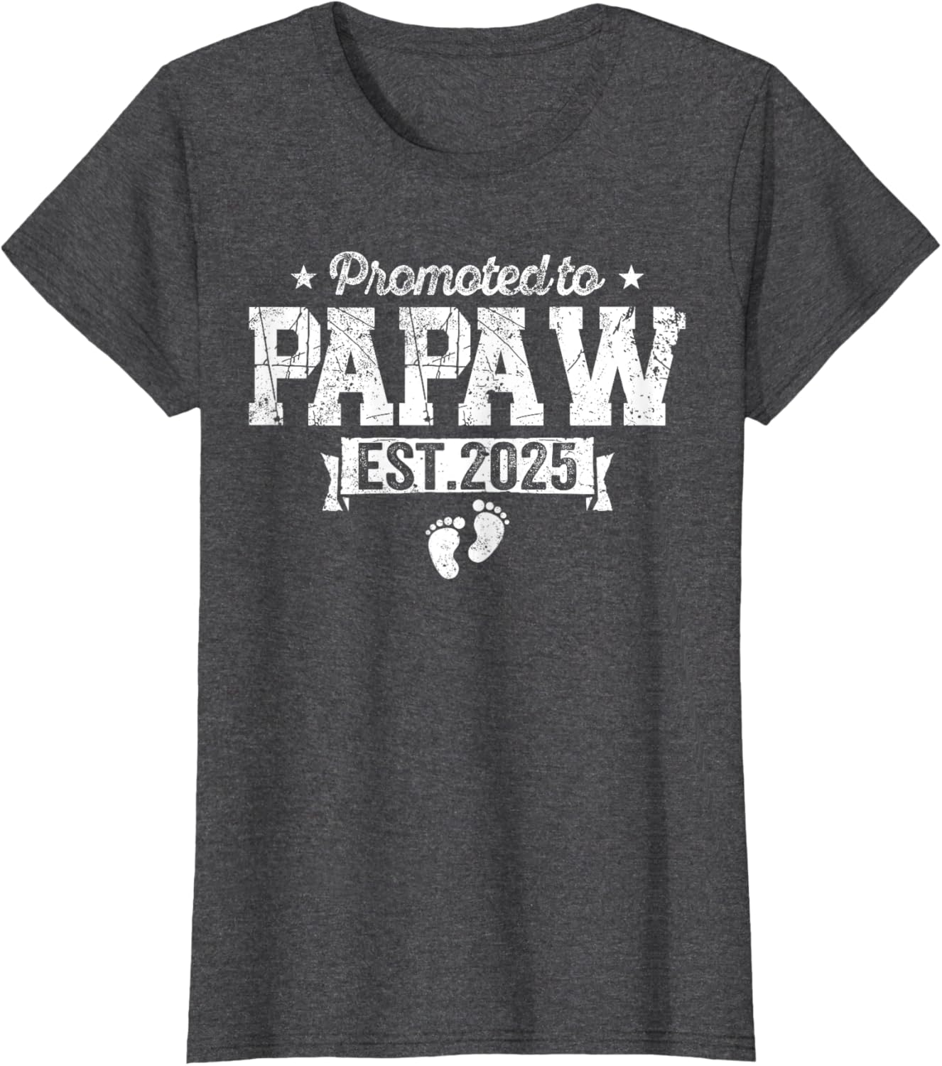 Retro Promoted To Papaw 2025 New Papaw First Father's Day T-Shirt, Small, Black