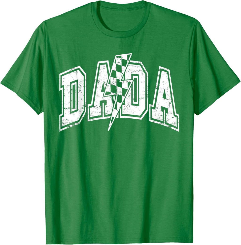 Dada Lightning Bolt Checkered Varsity Dad Men Father's Day
