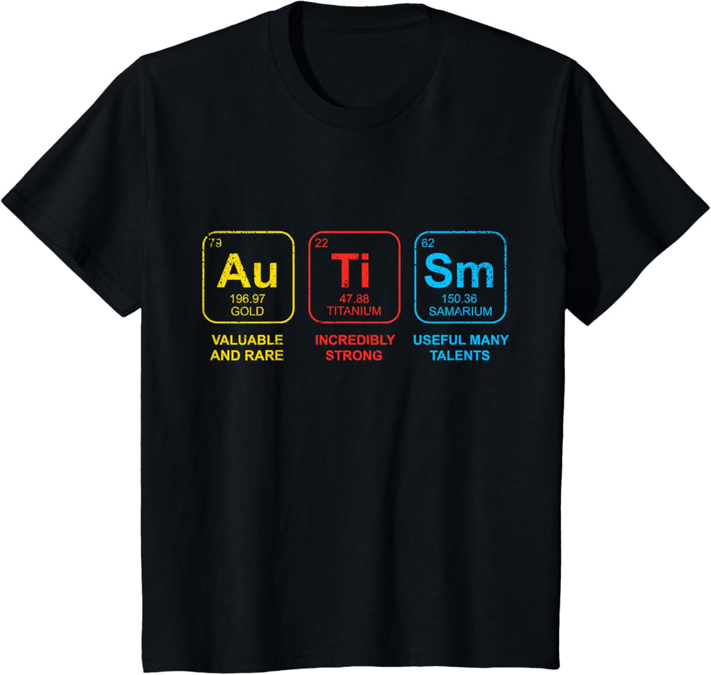 Autism Awareness Women Men Kids Elements Periodic Table ASD