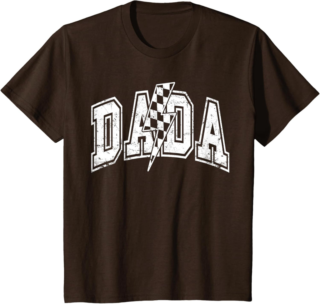Dada Lightning Bolt Checkered Varsity Dad Men Father's Day