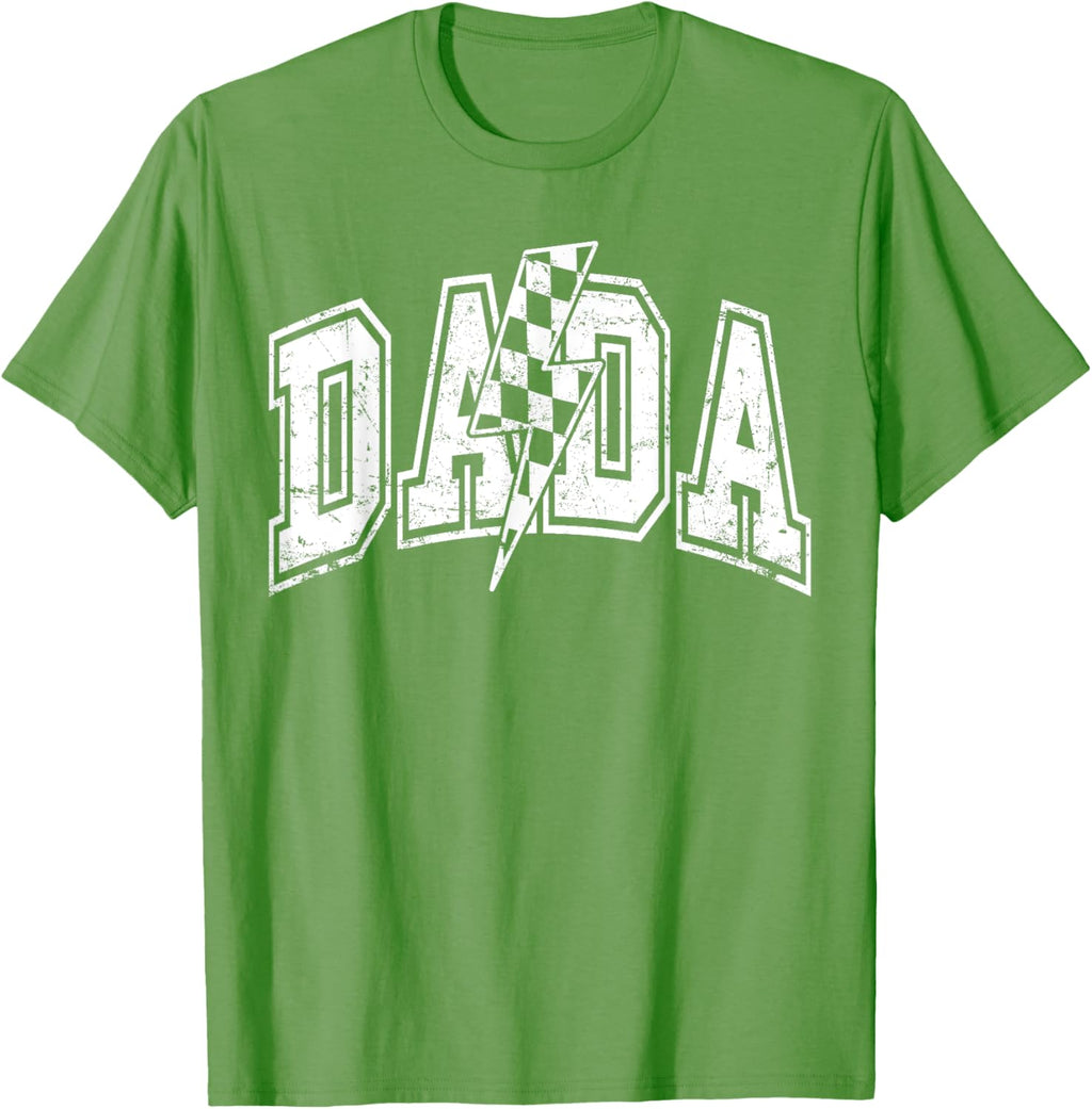 Dada Lightning Bolt Checkered Varsity Dad Men Father's Day