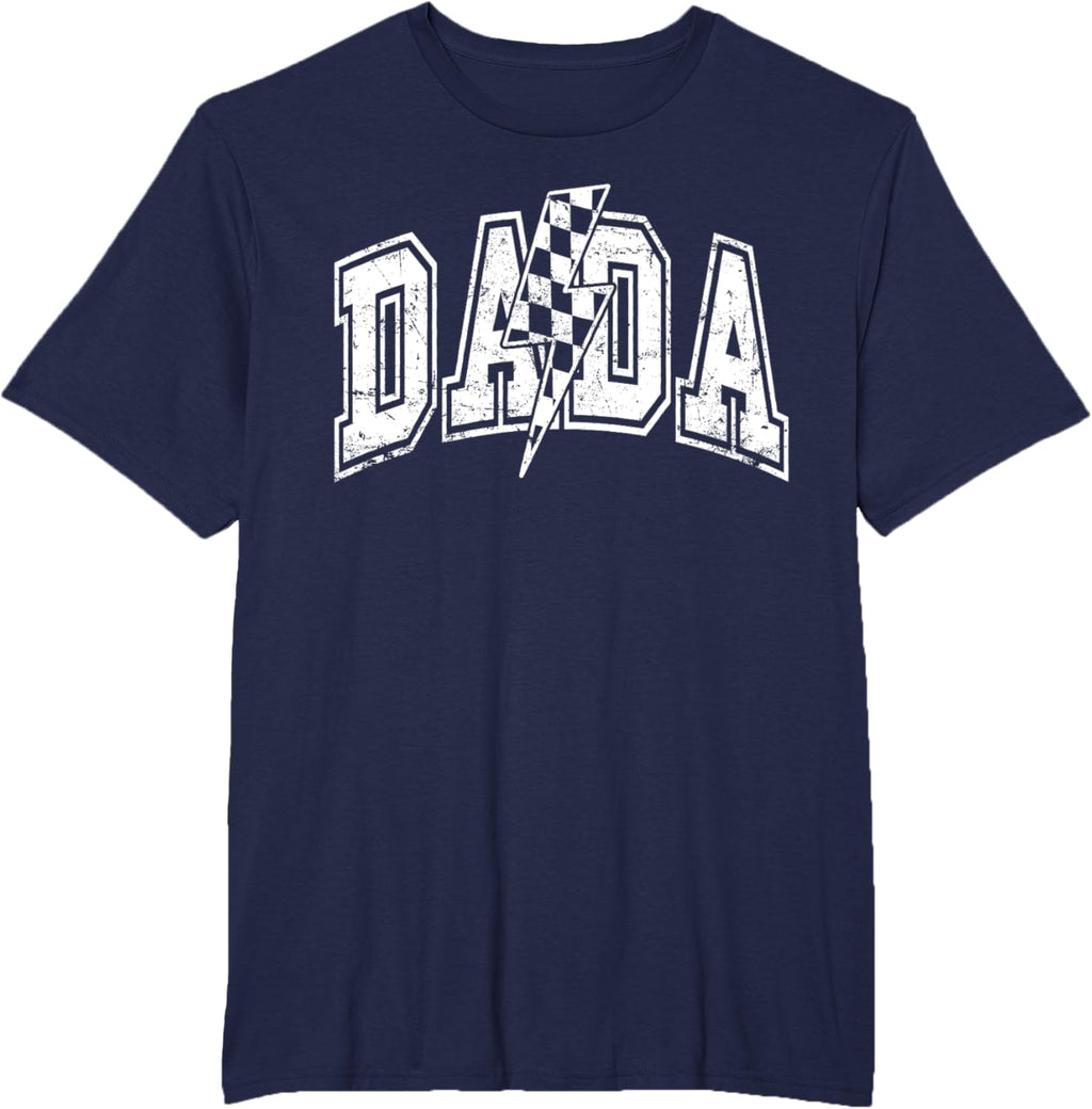 Dada Lightning Bolt Checkered Varsity Dad Men Father's Day