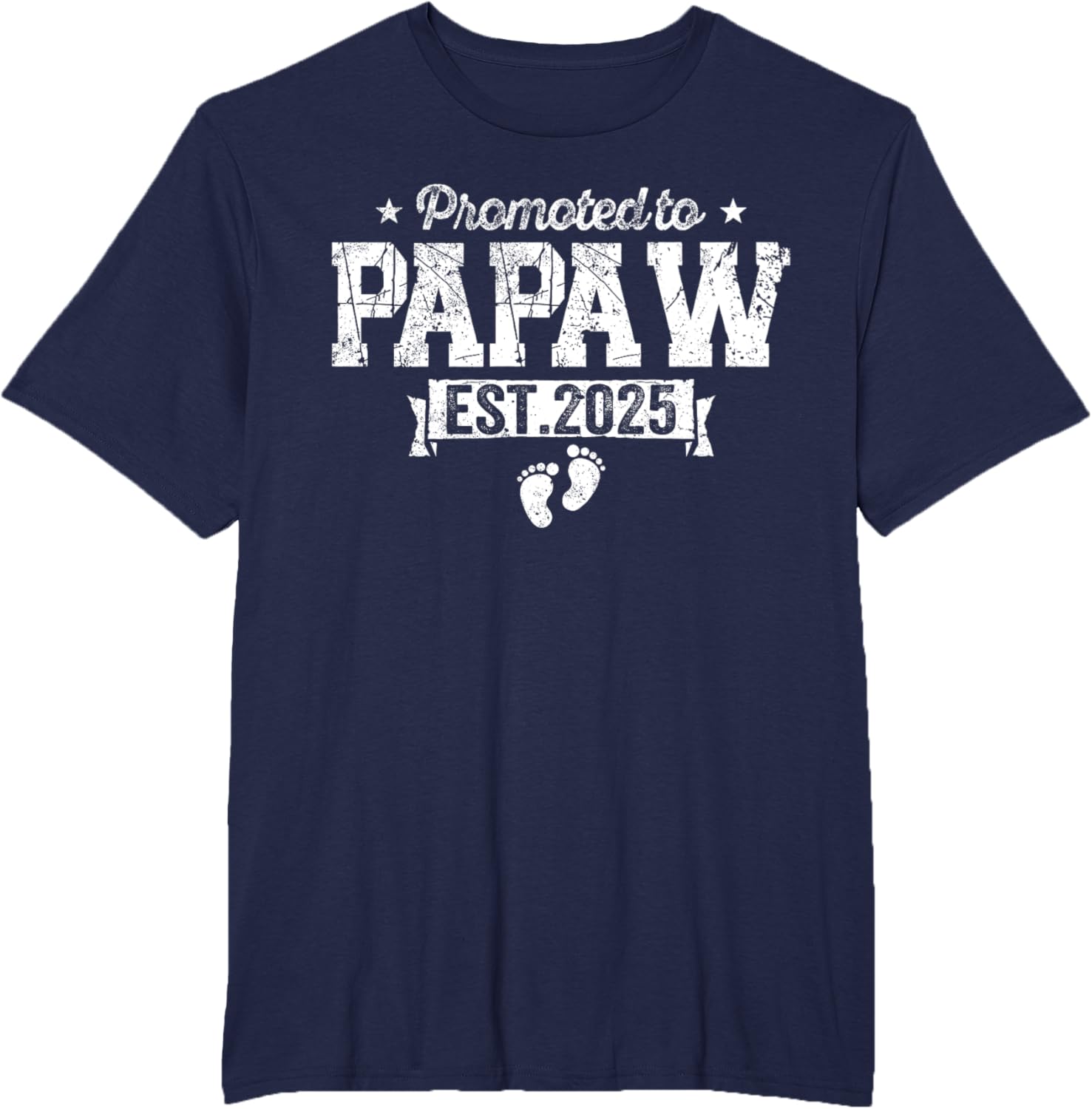 Retro Promoted To Papaw 2025 New Papaw First Father's Day T-Shirt, Small, Black