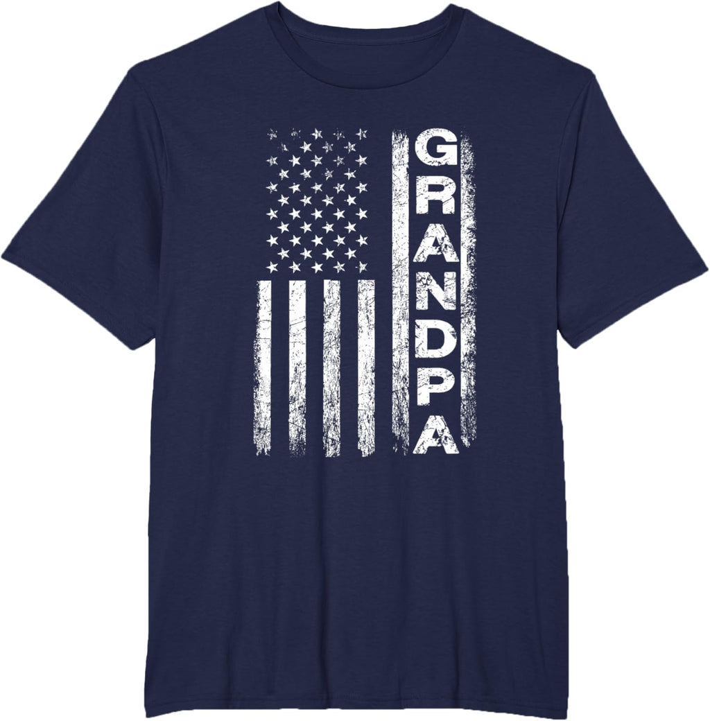 Grandpa Vintage American Flag Father's Day 4th of July Papa