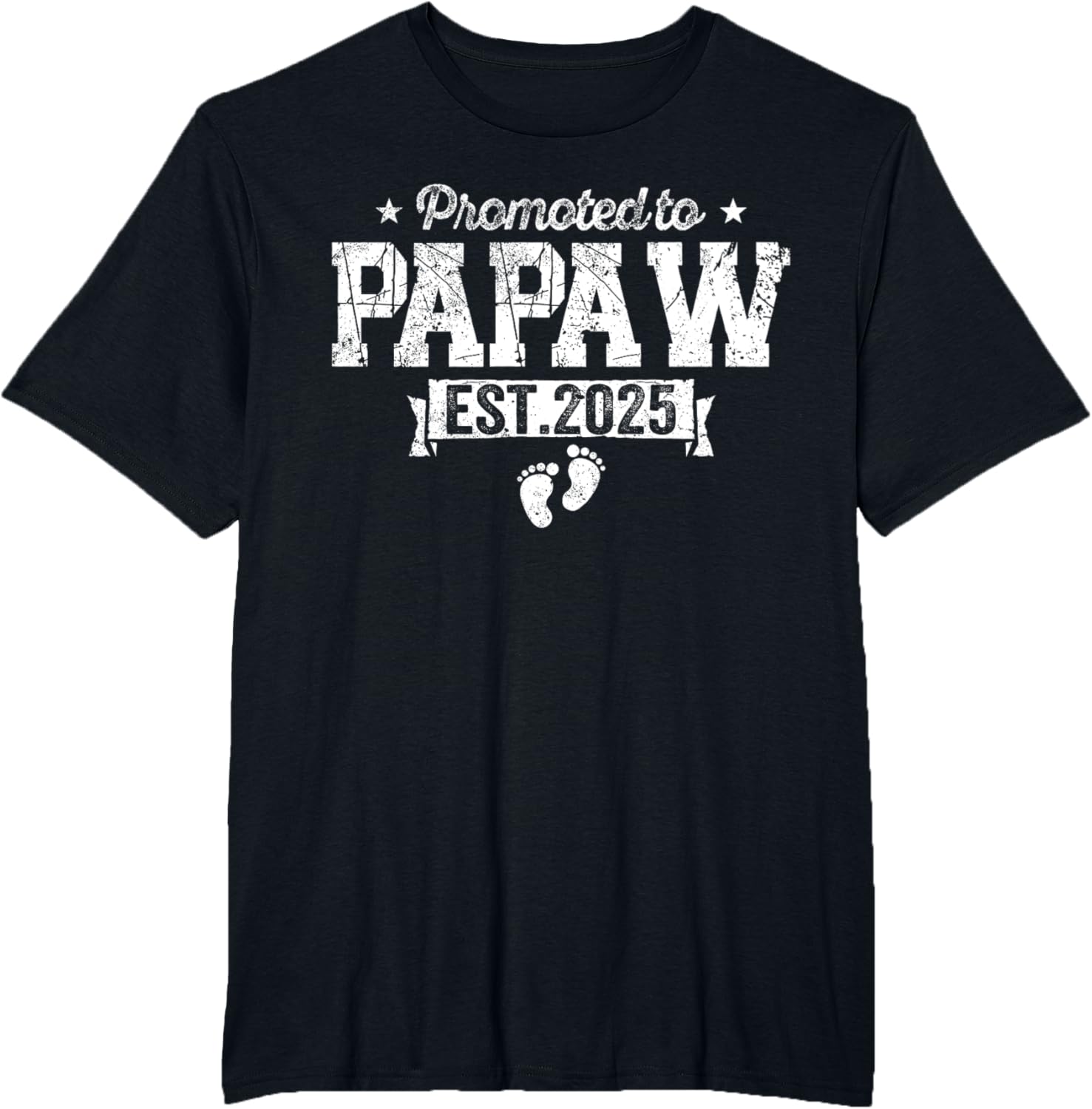 Retro Promoted To Papaw 2025 New Papaw First Father's Day T-Shirt, Small, Black