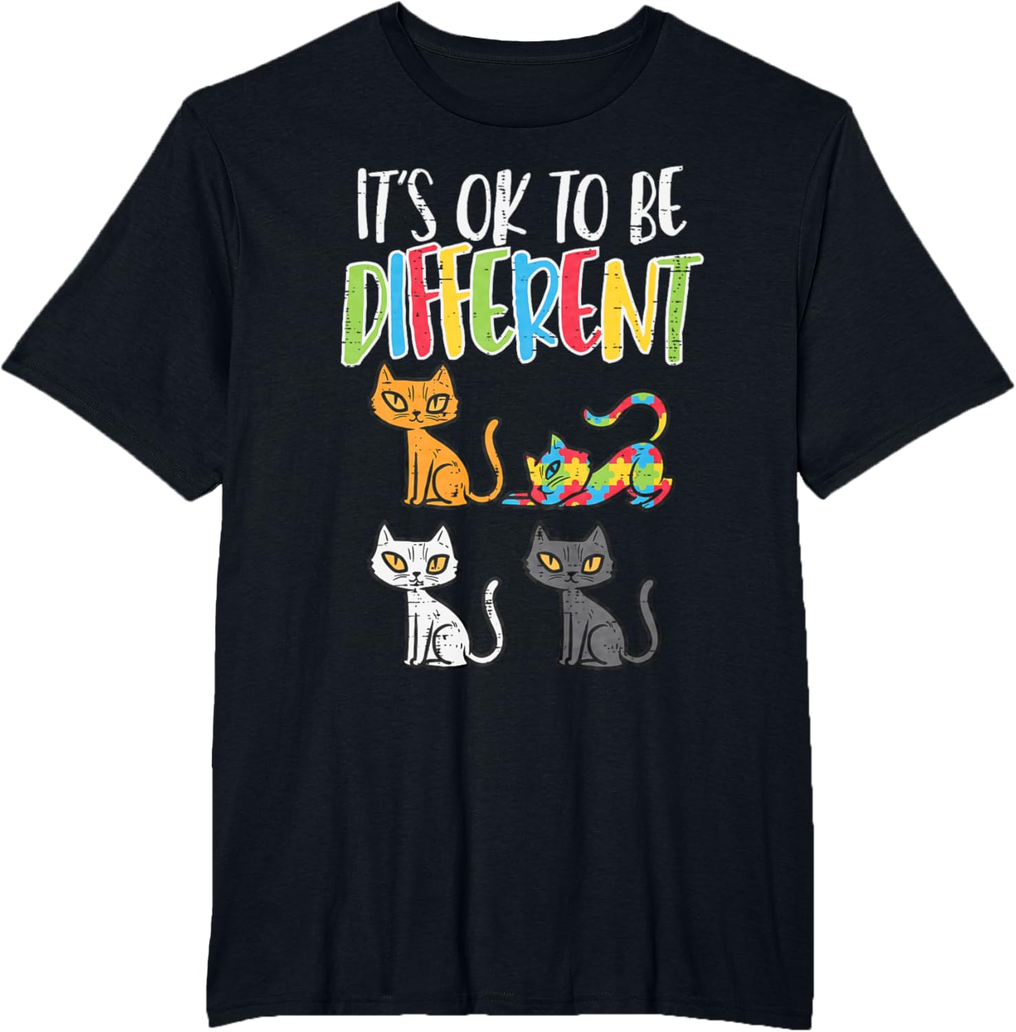 Its Ok To Be Different Cat Puzzle Cute Autism Awareness Kids