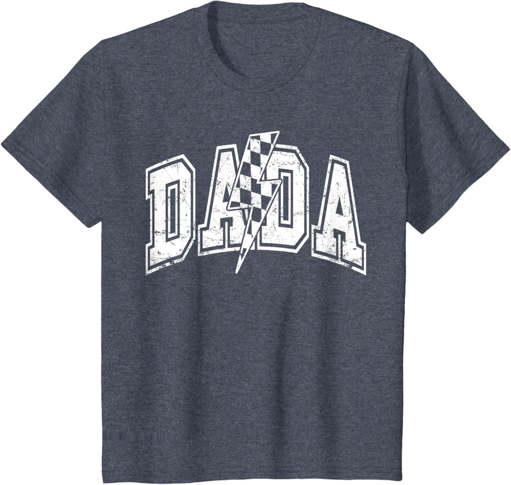 Dada Lightning Bolt Checkered Varsity Dad Men Father's Day