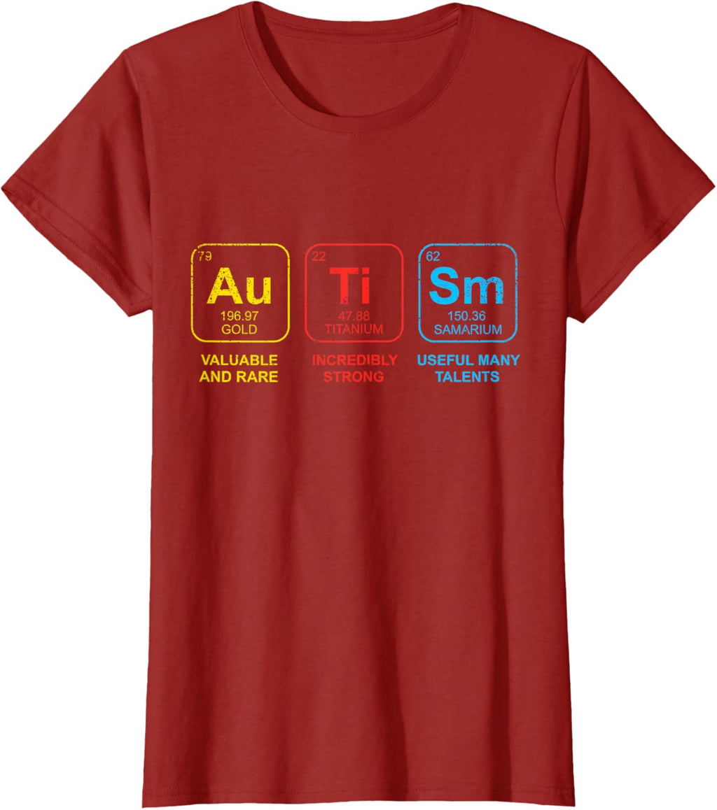 Autism Awareness Women Men Kids Elements Periodic Table ASD