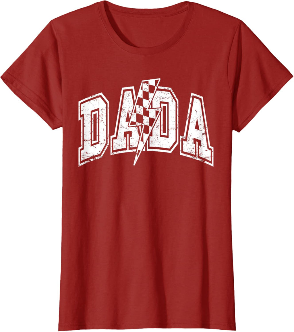Dada Lightning Bolt Checkered Varsity Dad Men Father's Day