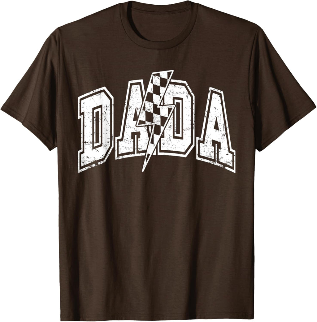 Dada Lightning Bolt Checkered Varsity Dad Men Father's Day