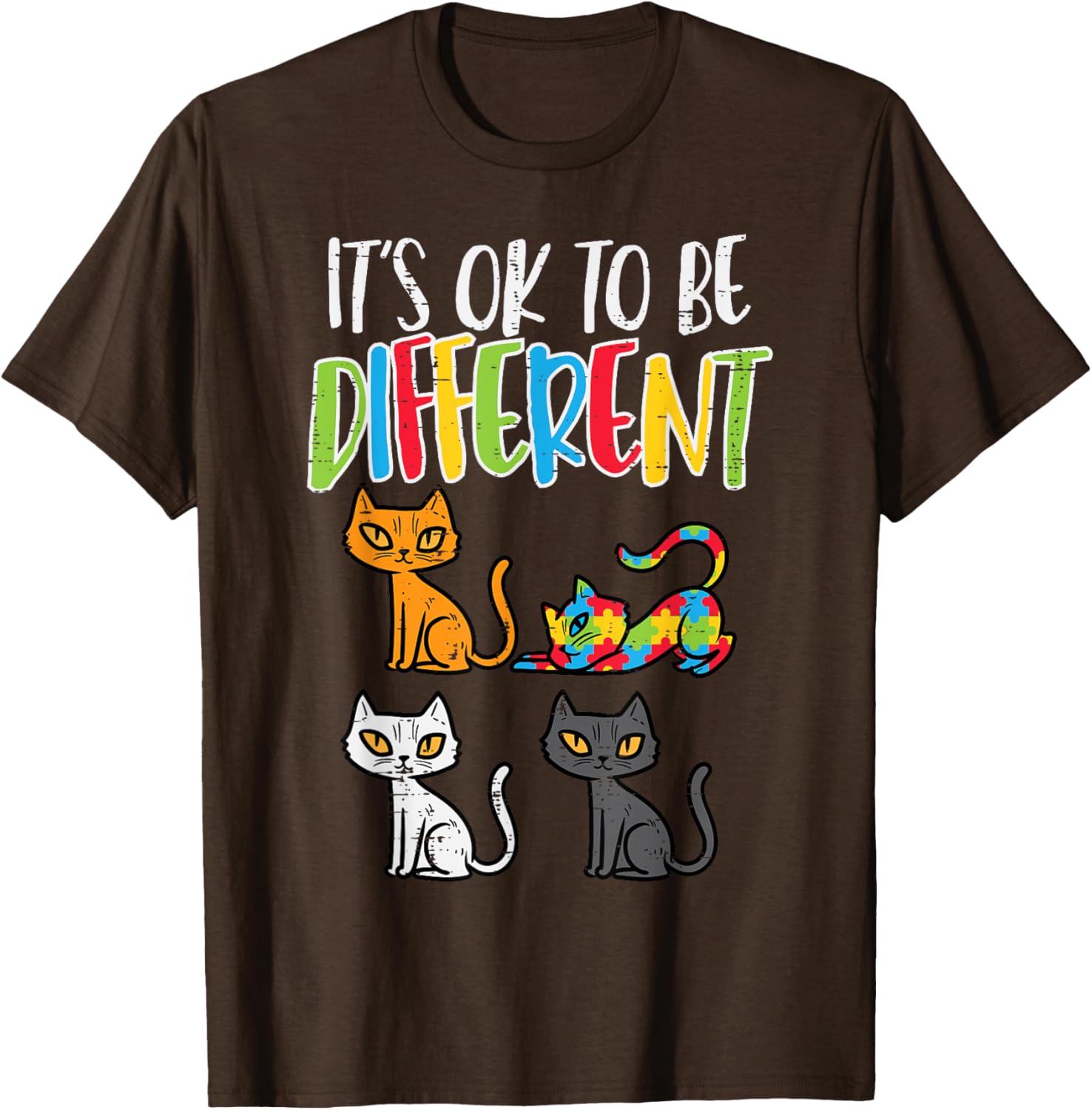 Its Ok To Be Different Cat Puzzle Cute Autism Awareness Kids