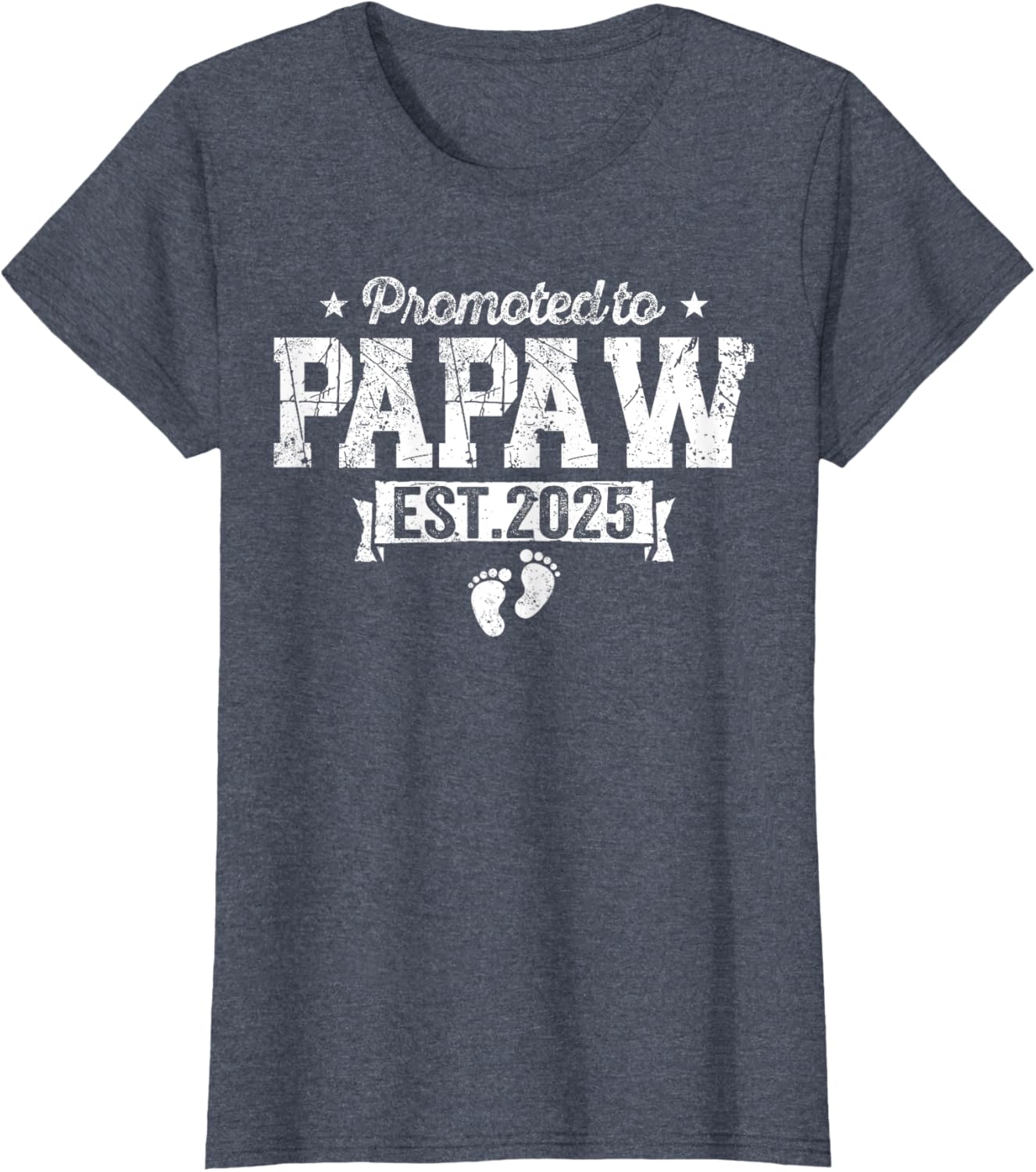 Retro Promoted To Papaw 2025 New Papaw First Father's Day T-Shirt, Small, Black