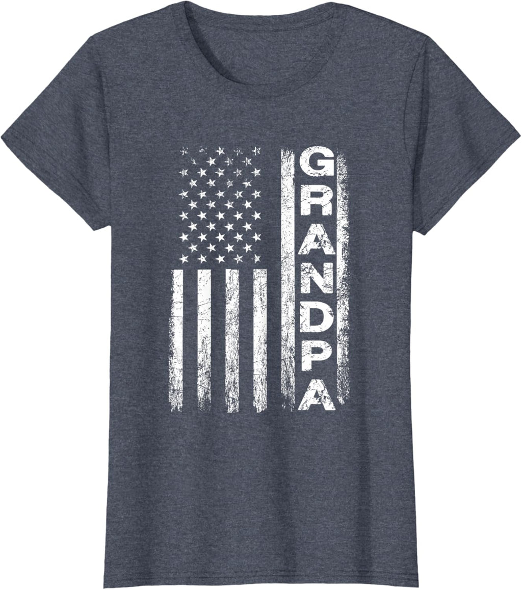 Grandpa Vintage American Flag Father's Day 4th of July Papa
