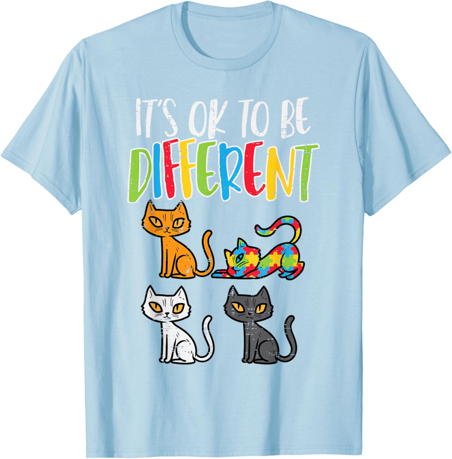 Its Ok To Be Different Cat Puzzle Cute Autism Awareness Kids