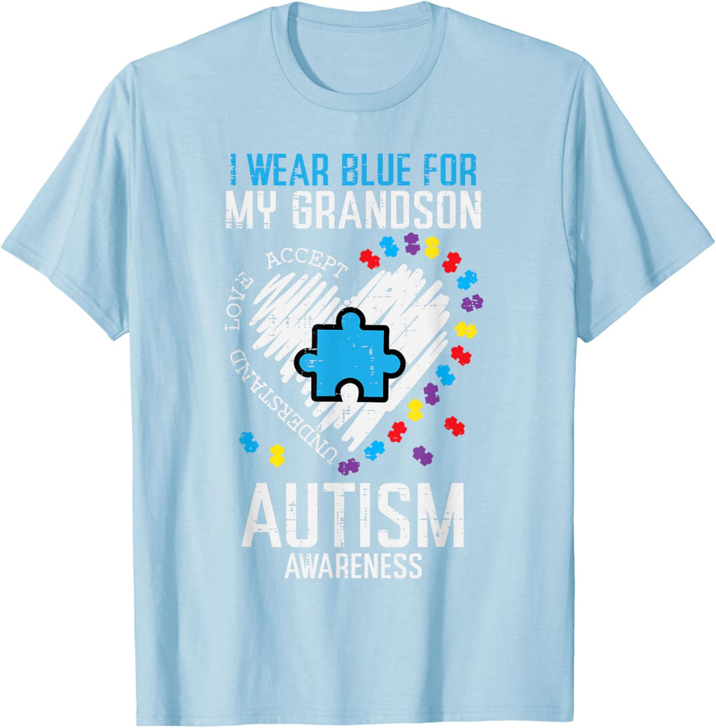 Blue For Grandson Autism Awareness Family Grandma Grandpa