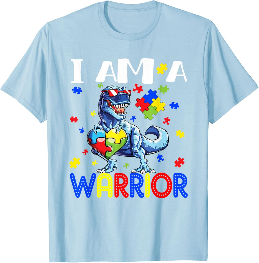 I Am A Warrior Autism Boys Family Dinosaur Autism Awareness
