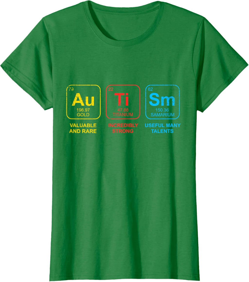 Autism Awareness Women Men Kids Elements Periodic Table ASD