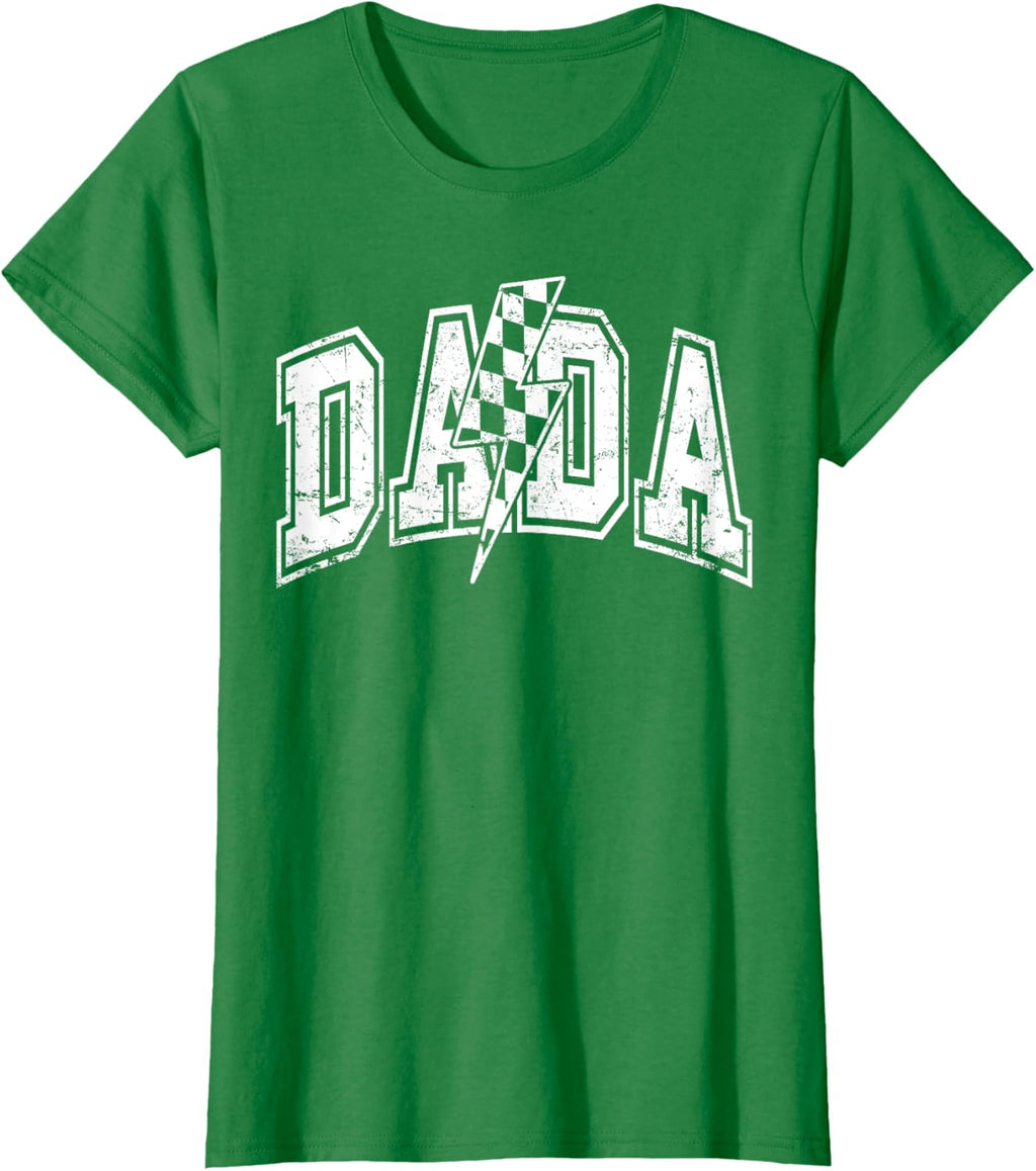 Dada Lightning Bolt Checkered Varsity Dad Men Father's Day