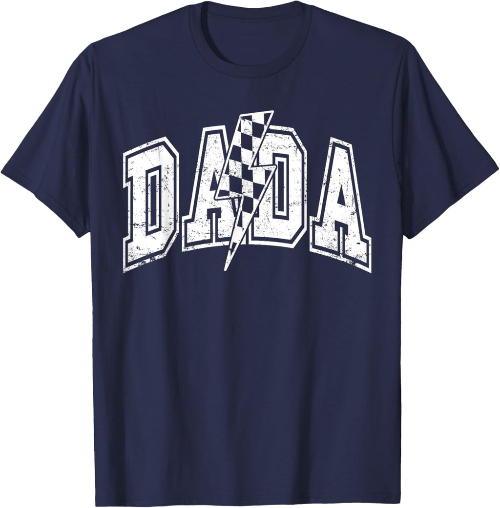 Dada Lightning Bolt Checkered Varsity Dad Men Father's Day