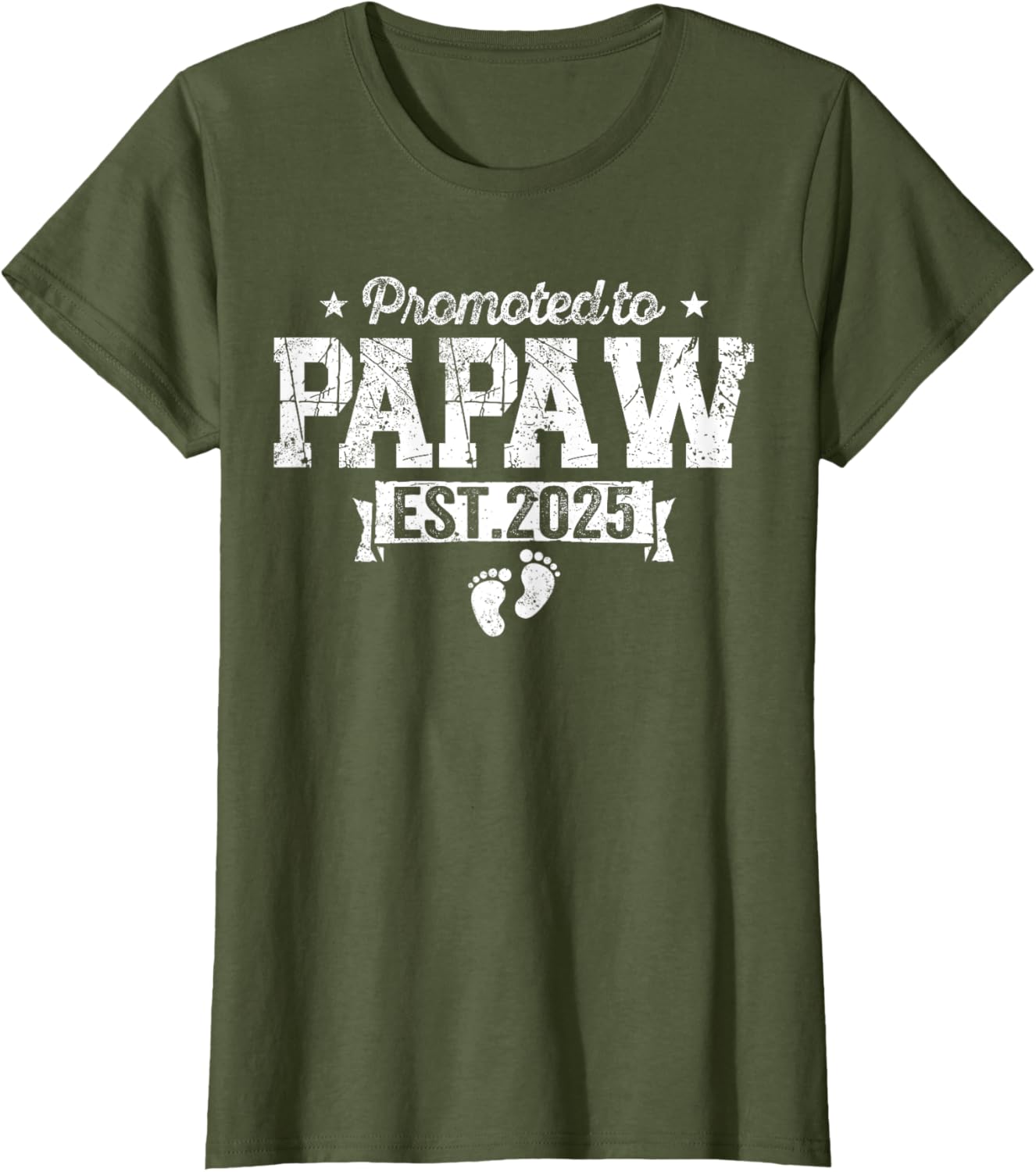 Retro Promoted To Papaw 2025 New Papaw First Father's Day T-Shirt, Small, Black