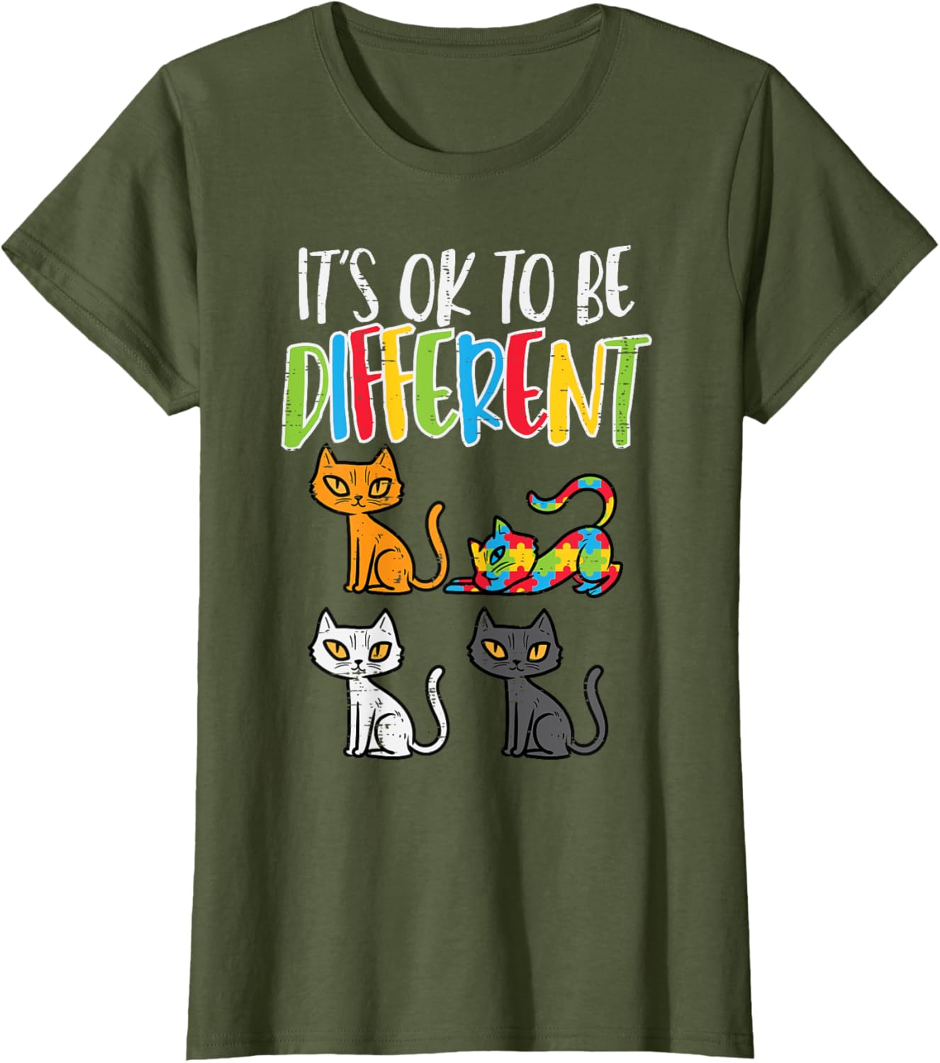 Its Ok To Be Different Cat Puzzle Cute Autism Awareness Kids