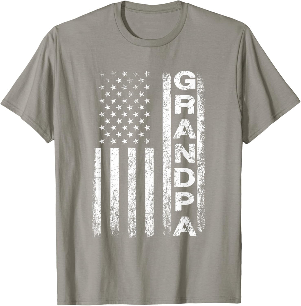 Grandpa Vintage American Flag Father's Day 4th of July Papa
