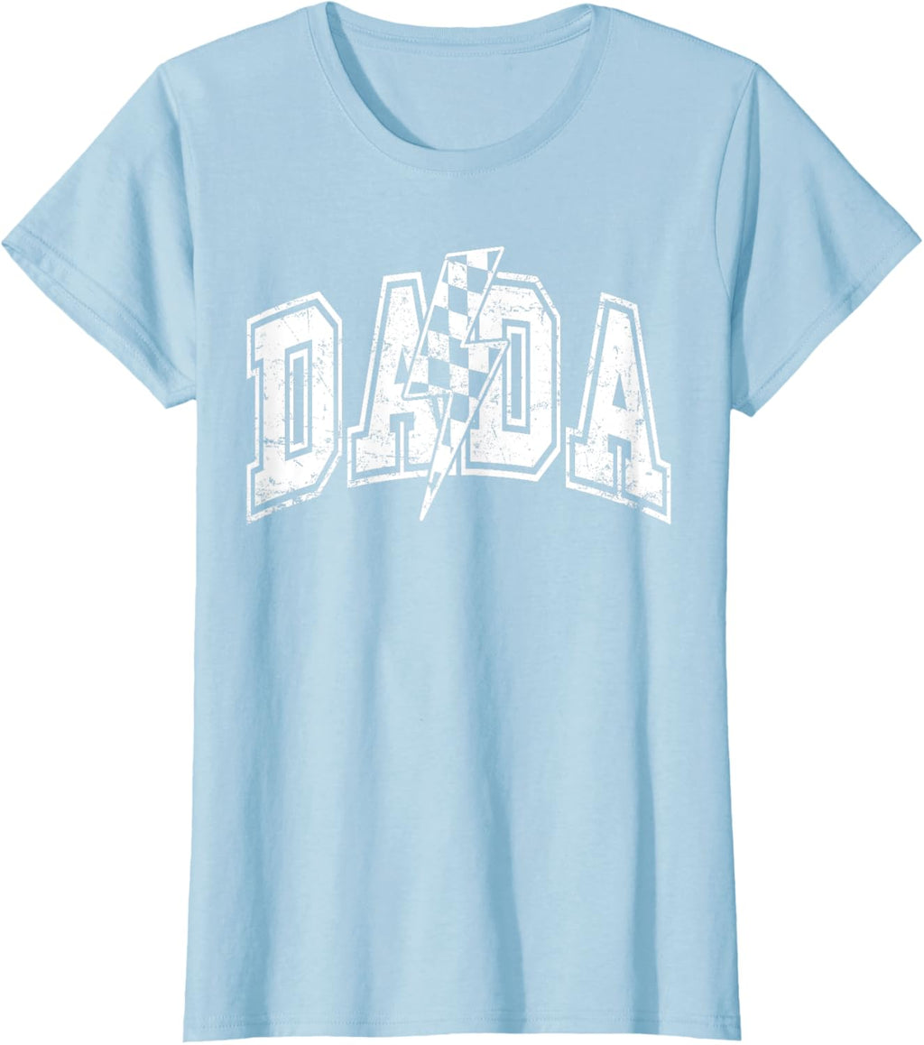 Dada Lightning Bolt Checkered Varsity Dad Men Father's Day