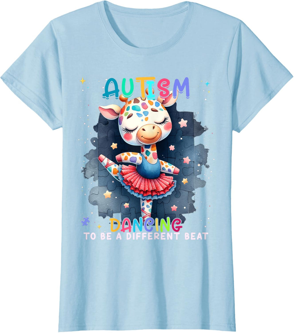 Autism Awareness Cute Unicorn Dancing To A Different Beat
