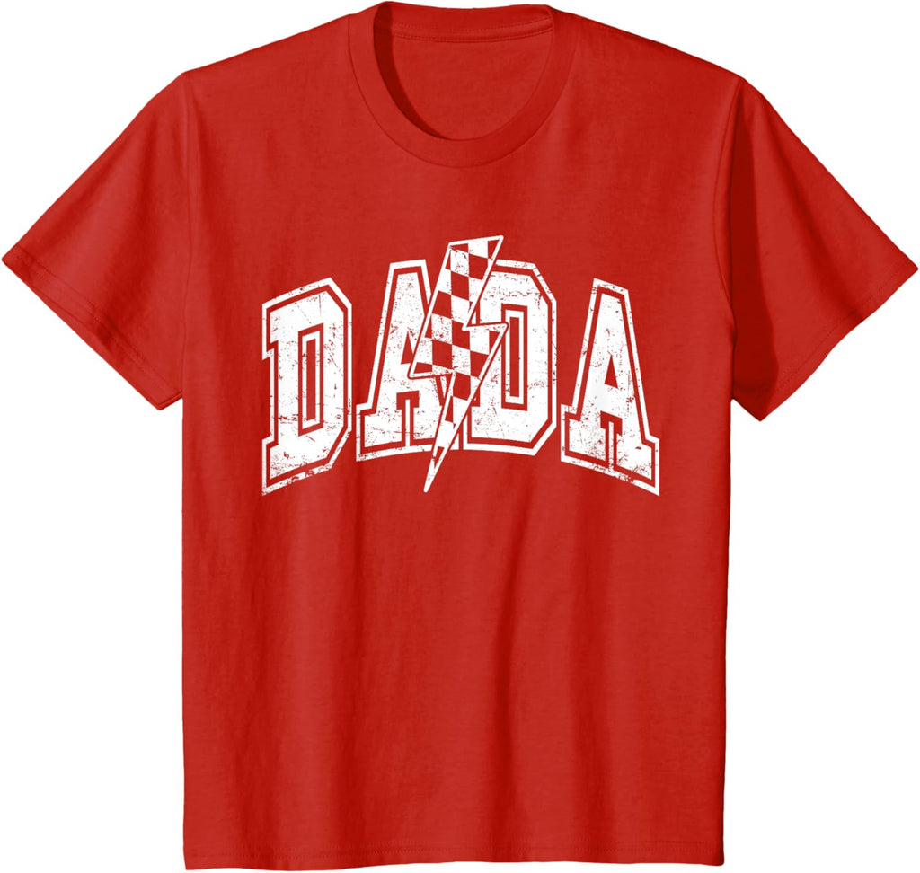 Dada Lightning Bolt Checkered Varsity Dad Men Father's Day