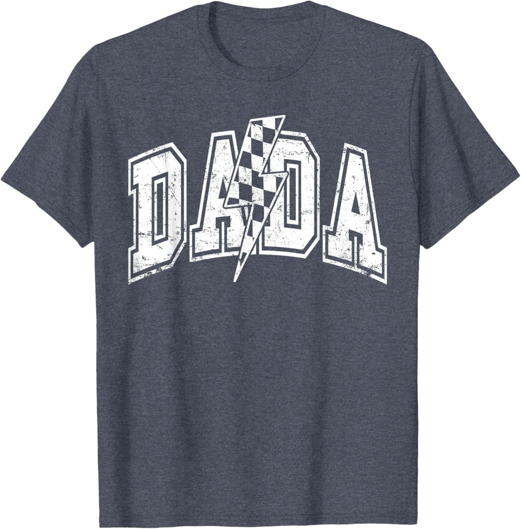 Dada Lightning Bolt Checkered Varsity Dad Men Father's Day