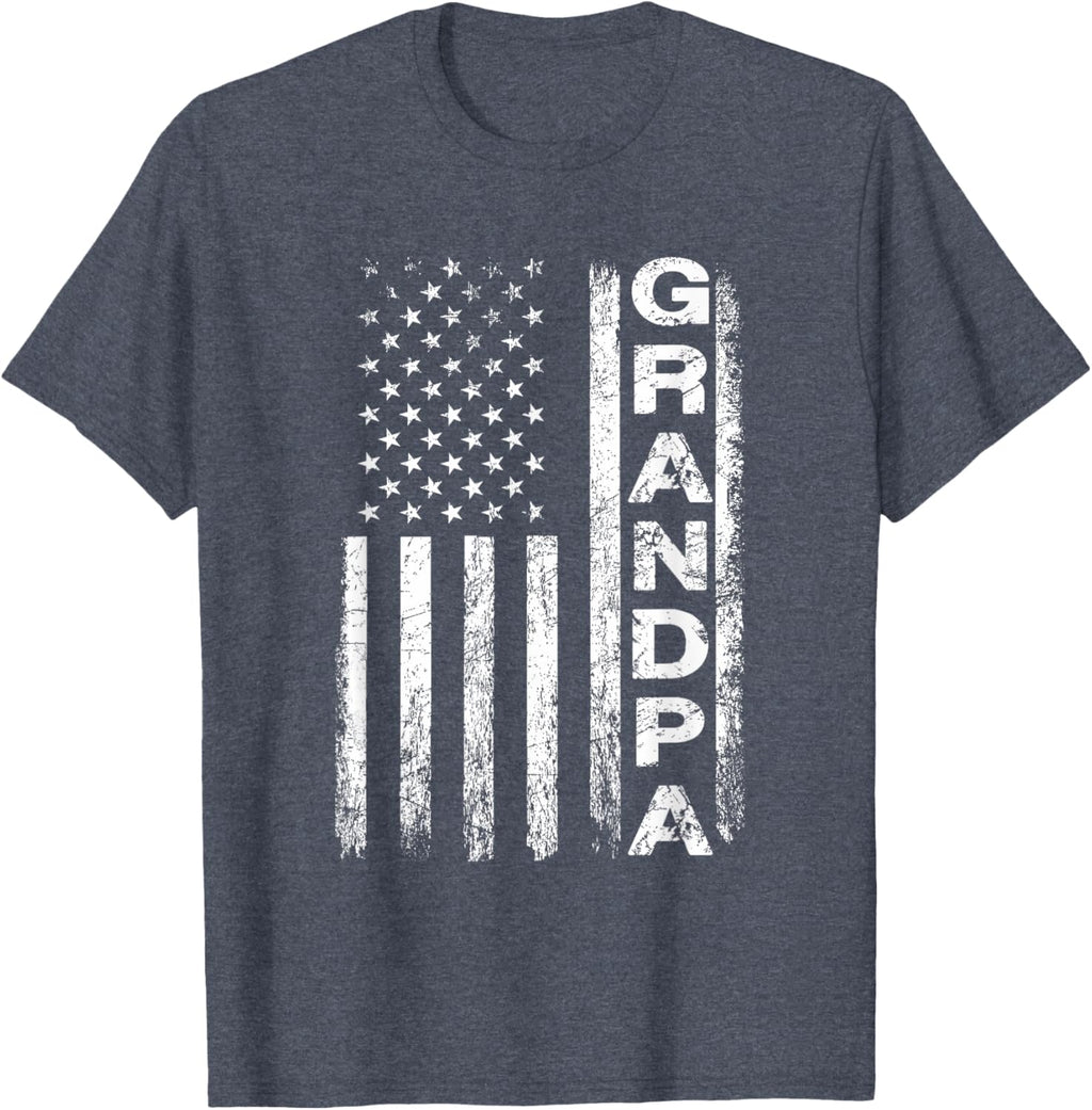 Grandpa Vintage American Flag Father's Day 4th of July Papa