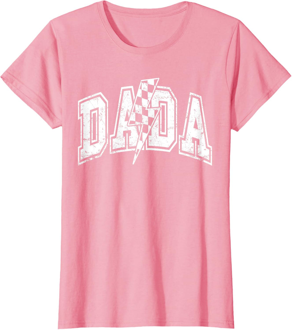 Dada Lightning Bolt Checkered Varsity Dad Men Father's Day