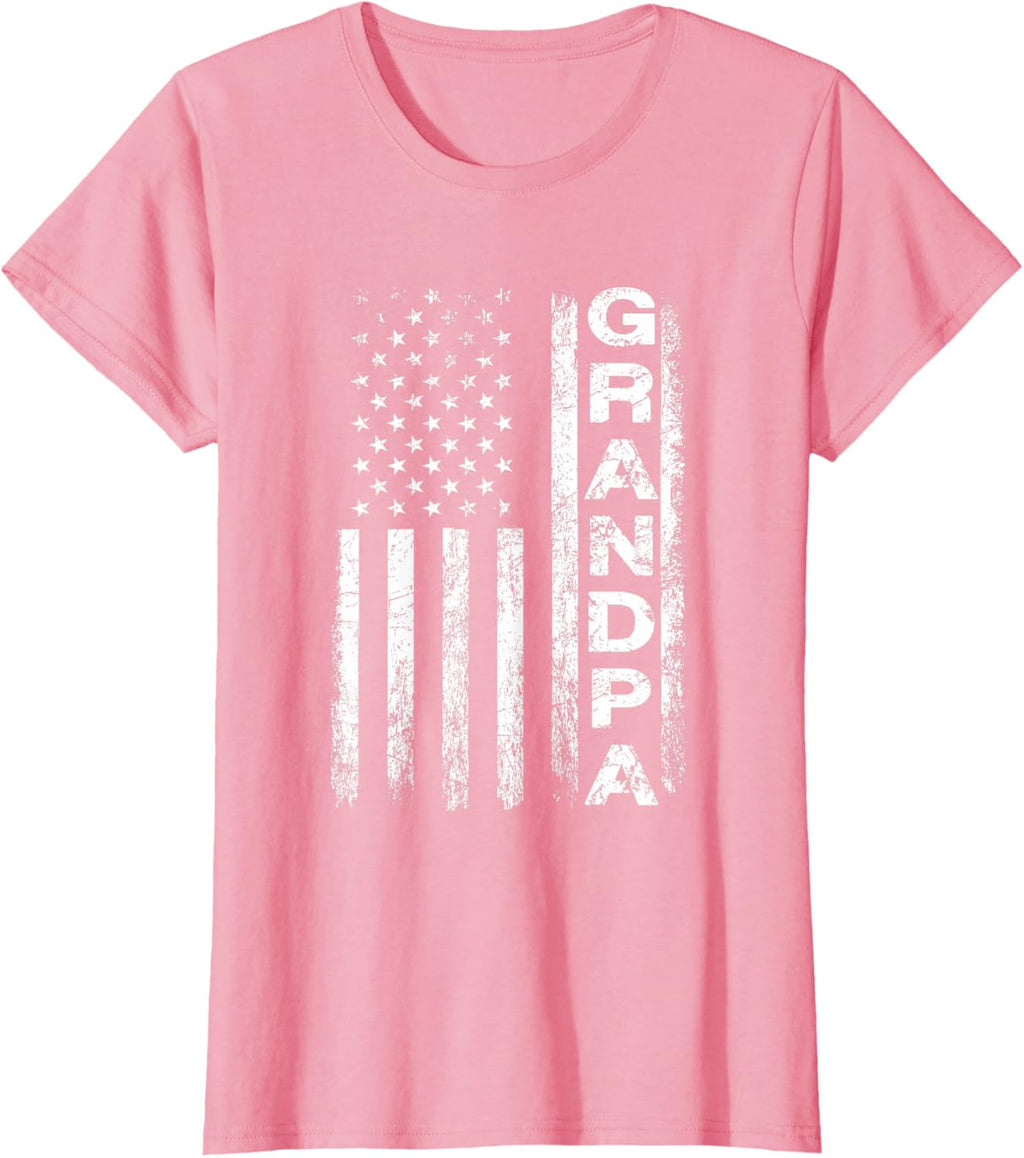 Grandpa Vintage American Flag Father's Day 4th of July Papa