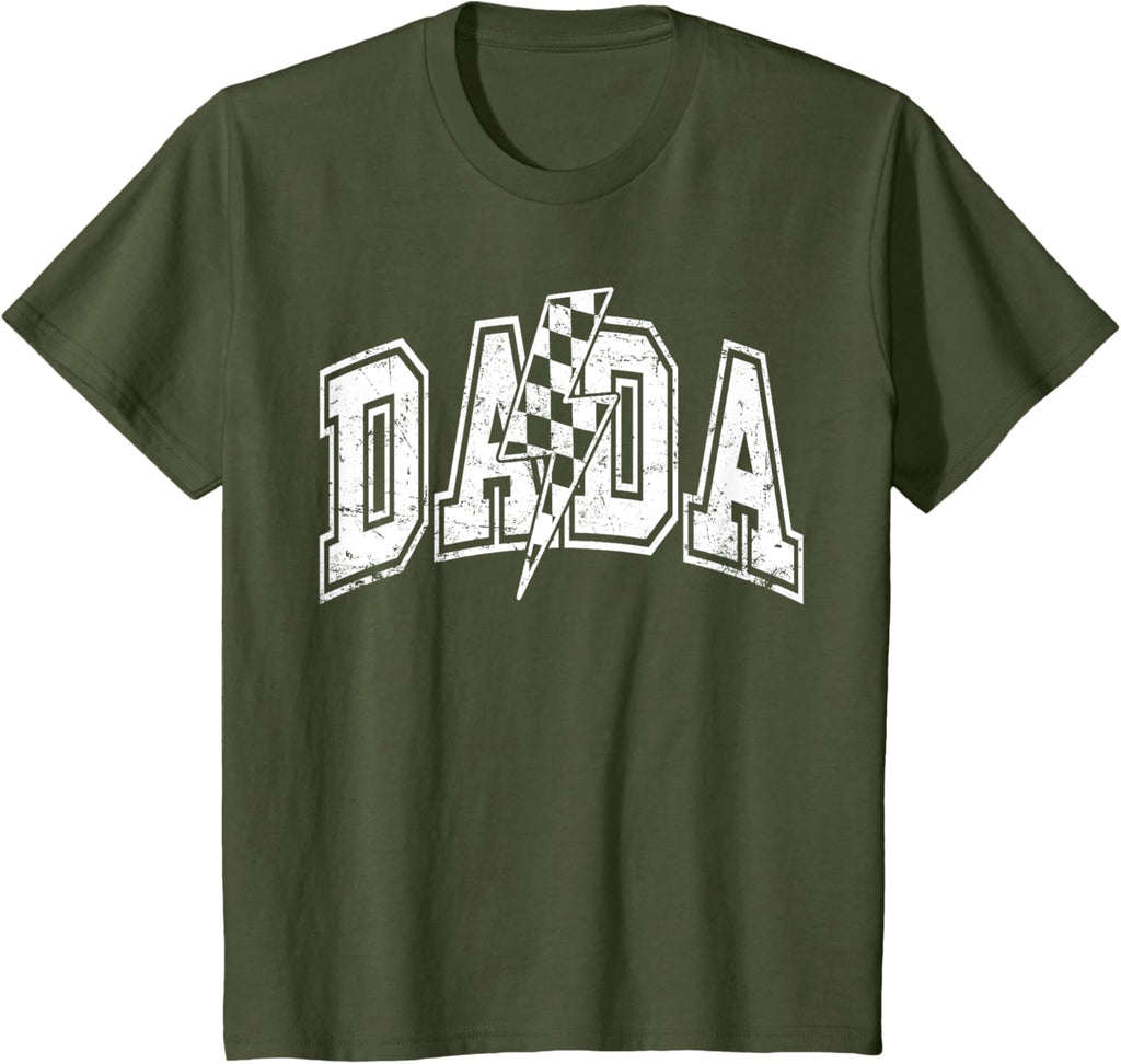 Dada Lightning Bolt Checkered Varsity Dad Men Father's Day