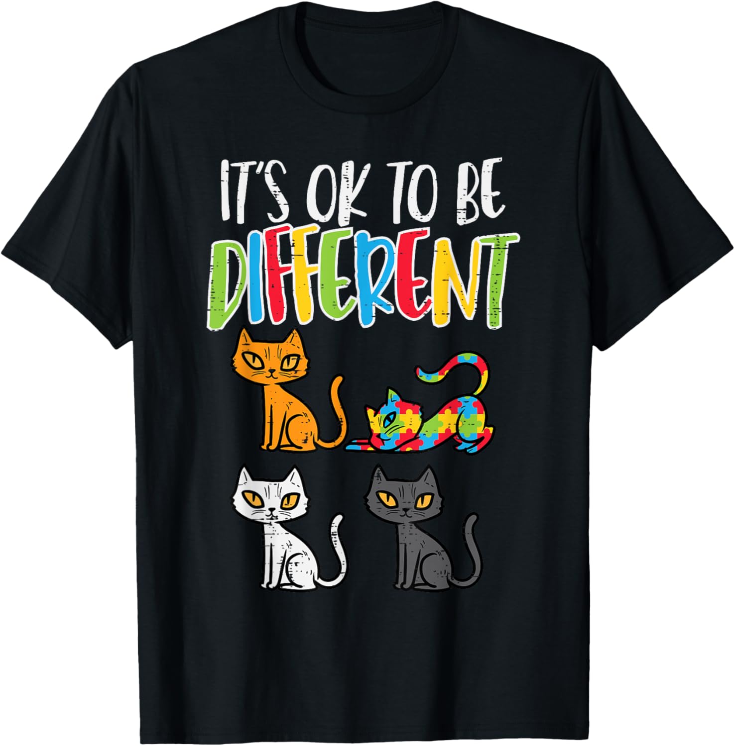 Its Ok To Be Different Cat Puzzle Cute Autism Awareness Kids