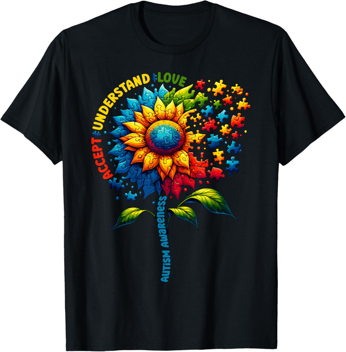 Autism Awareness Sunflower Men Women kids Autism Sunflower